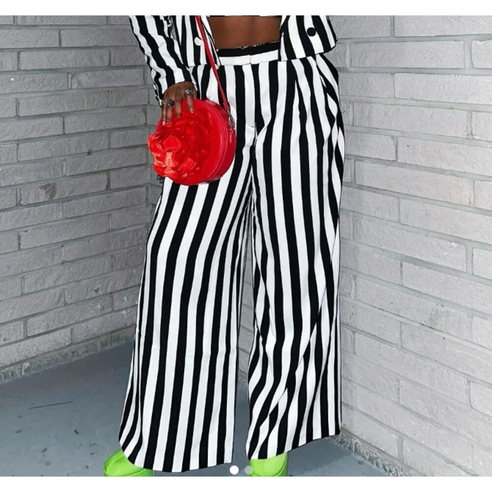 RARE forever 21 f21 beetlejuice striped wide cosplay costume halloween pants xs